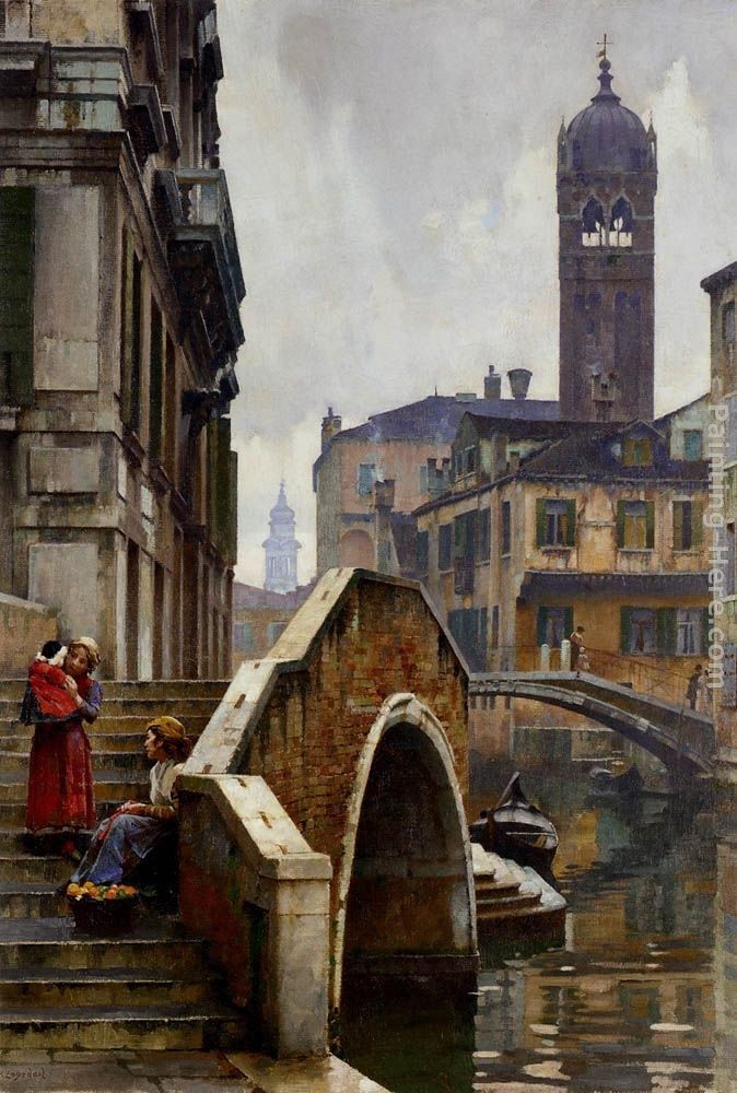 William Logsdail The Ponte dei Pugni, Venice, with the Campanile of Sta. Fosca beyond